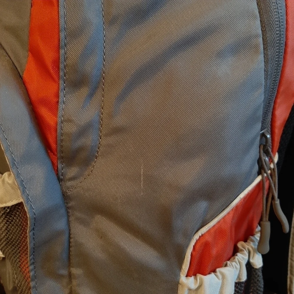 Lands' End Kids Backpack Gray Orange Laptop School Women's Hiking Gorpcore Camp
